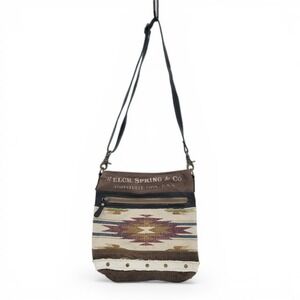 Myra Bag Crossbody Aztec Western Canvas Leather Boho Rustic Cowgirl Ranch Chic